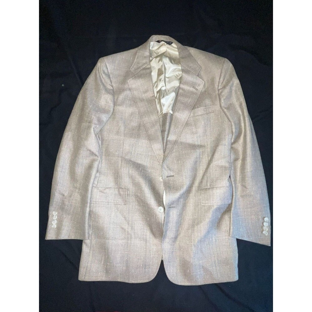 Austin Reed Of Regent Street Beige Wool Blazer Jacket 2-Button Fully Lined Mens
